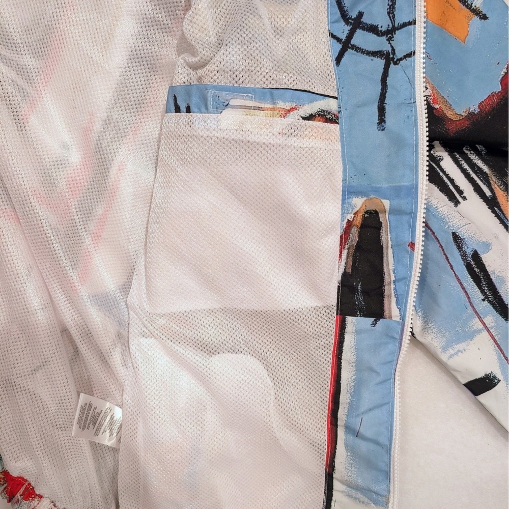 Members Only Basquiat Windbreaker Hooded Jacket Size L Multicolor Graffiti Art - Picture 6 of 10